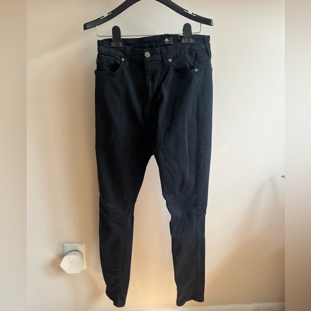 7 for all Mankind Black Skinny Jean size 28
